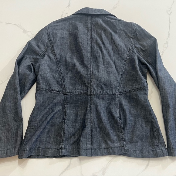 J.Jill Jacket and pants set  Blue 100% Cotton Denim Like size 14 great condition - Picture 3 of 14